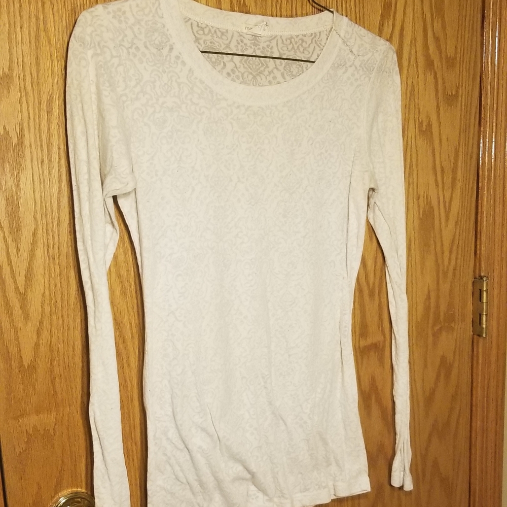 Maurices ivory burnout long sleeve top